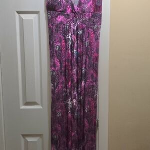 Elegant Pink and Purple Maxi Dress